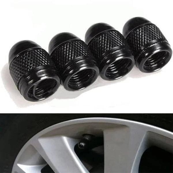 Planet Gates 4pcs 4pcs Black Aluminum Nipple Caps Bullet Car Truck Air Port Cover Tire Rim Valve Wheel Stem Cap Exterior Parts Car Accessories