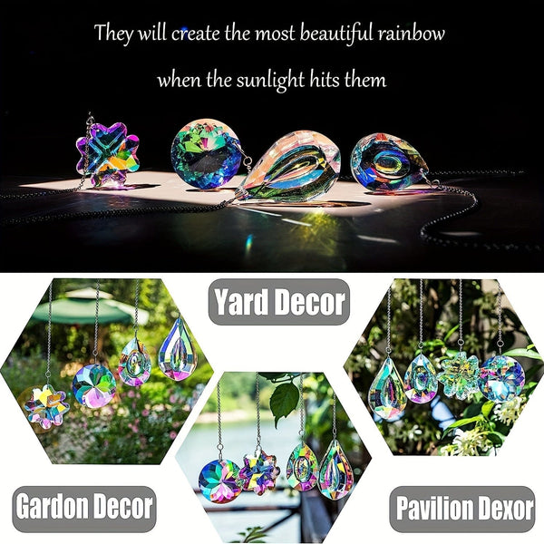 Planet Gates 4pcs 4pcs Crystal Light Catcher: Transform Your Home with a Rainbow of Colorful Light!