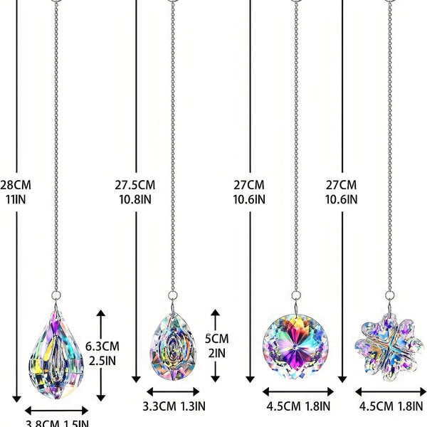 Planet Gates 4pcs 4pcs Crystal Light Catcher: Transform Your Home with a Rainbow of Colorful Light!