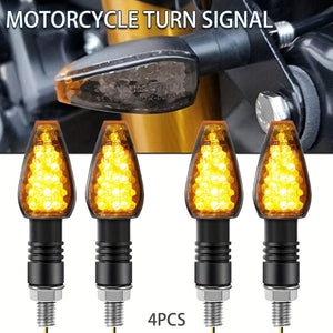 Planet Gates 4pcs 4pcs Motorcycle Turn Signal Signal Light, Off-road Motorcycle Modified Turn Indicator LED Small Red Hat Turn Signal Light