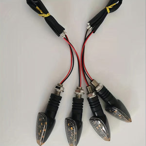 Planet Gates 4pcs 4pcs Motorcycle Turn Signal Signal Light, Off-road Motorcycle Modified Turn Indicator LED Small Red Hat Turn Signal Light