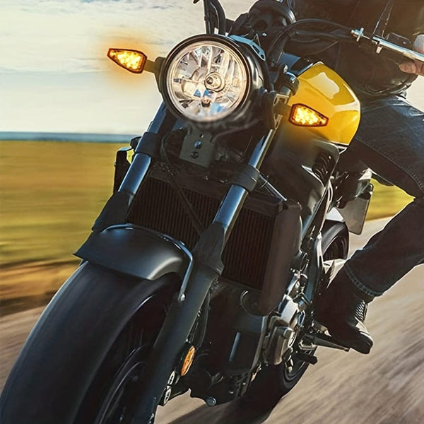 Planet Gates 4pcs 4pcs Motorcycle Turn Signal Signal Light, Off-road Motorcycle Modified Turn Indicator LED Small Red Hat Turn Signal Light