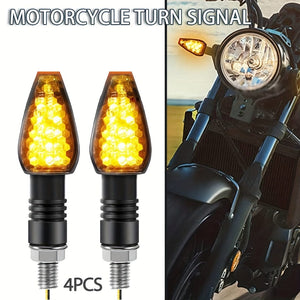 Planet Gates 4pcs 4pcs Motorcycle Turn Signal Signal Light, Off-road Motorcycle Modified Turn Indicator LED Small Red Hat Turn Signal Light