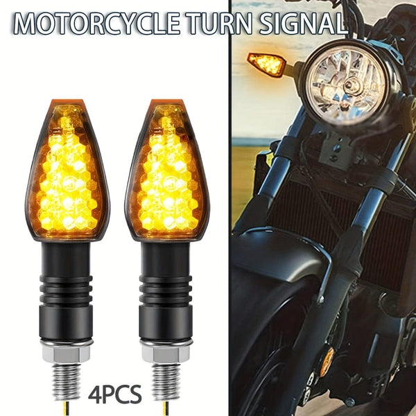 Planet Gates 4pcs 4pcs Motorcycle Turn Signal Signal Light, Off-road Motorcycle Modified Turn Indicator LED Small Red Hat Turn Signal Light