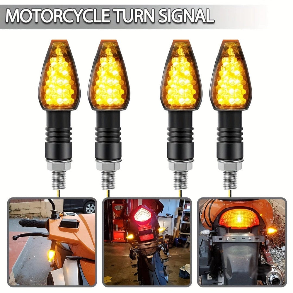Planet Gates 4pcs 4pcs Motorcycle Turn Signal Signal Light, Off-road Motorcycle Modified Turn Indicator LED Small Red Hat Turn Signal Light
