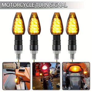 Planet Gates 4pcs 4pcs Motorcycle Turn Signal Signal Light, Off-road Motorcycle Modified Turn Indicator LED Small Red Hat Turn Signal Light
