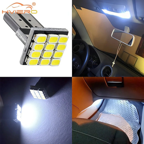 Planet Gates 4PCS 4Pcs T10 W5W Canbus 1206 12SMD LEDs Vehicle Tail Dashboard Led DC 12V Reverse Parking Lights Side Marker Lamp Wedge Corner Bulbs