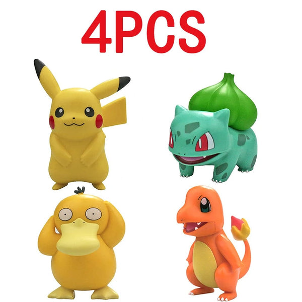 Planet Gates 4pcs / 5-8cm 4Pcs Pokemon Pikachu Anime Figure Toys PVC Cake Car Decoration Ornaments  Action Figure For Children Birthday Christmas Gifts