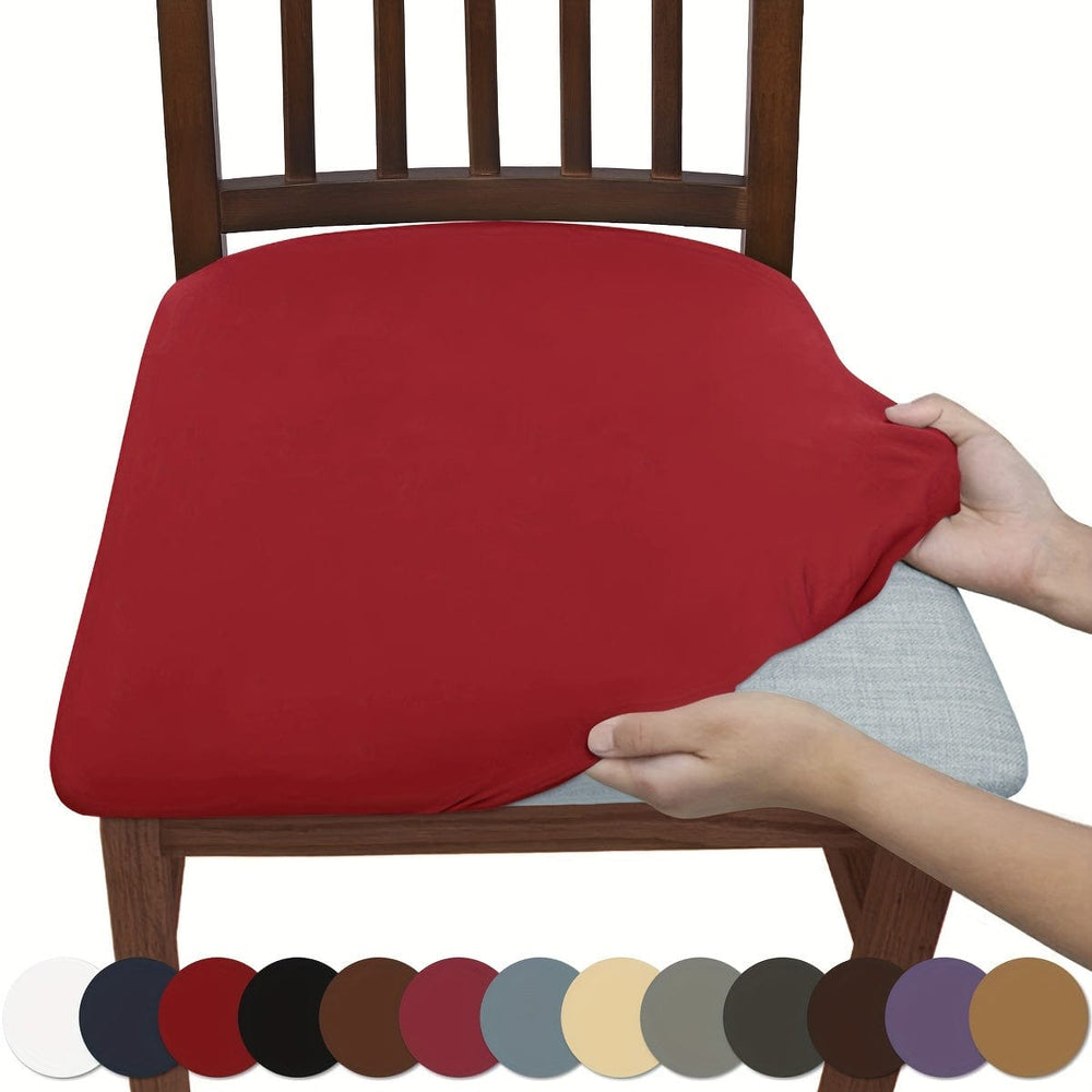 Planet Gates 4pcs/6pcs Solid Color Brushed High Elastic Chair Cover, Simple Soft And Comfortable Chair Seat Cover, Dust-proof And Dirt-resistant Chair Slipcover, Suitable For Dining Chair Office Home Decor