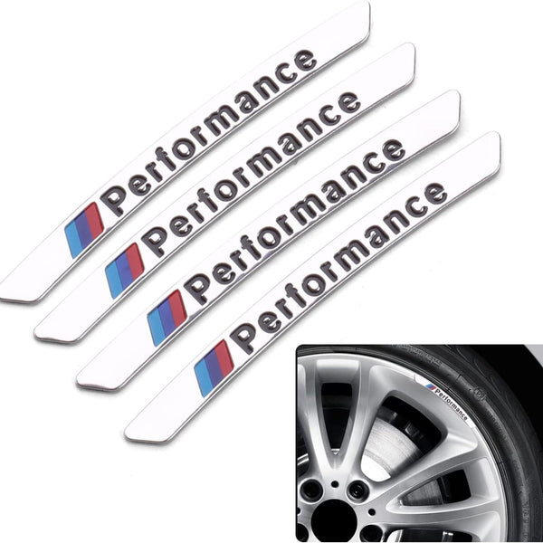 Planet Gates 4pcs Aluminum Wheel Rims Decoration Stickers Car Wheel Center Decals Emblems For BMW Silvery