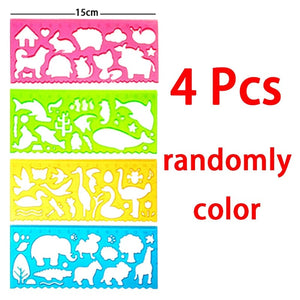 Planet Gates 4pcs Animal Geometry Spirograph Drawing Stencils Set Painting Template Rulers Art Crafts Creative Children Kids Educational Toy