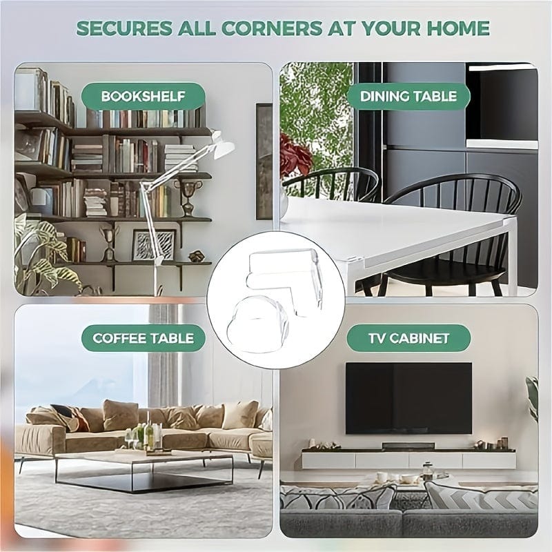Planet Gates L Shape 4pcs Anti-collision Table Corner Pad Anti-collision Safety Protective Cover Glass Coffee Table Soft Silicone Thickened Corner Wrap