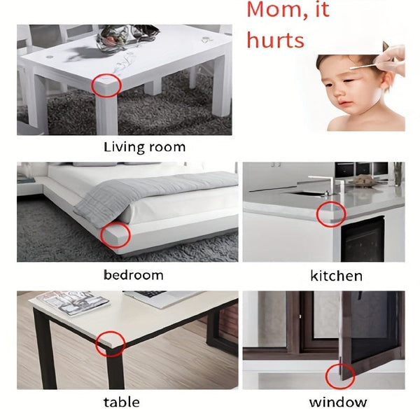 Planet Gates 4pcs Anti-collision Table Corner Pad Anti-collision Safety Protective Cover Glass Coffee Table Soft Silicone Thickened Corner Wrap