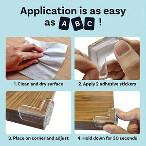 Planet Gates 4pcs Anti-collision Table Corner Pad Anti-collision Safety Protective Cover Glass Coffee Table Soft Silicone Thickened Corner Wrap