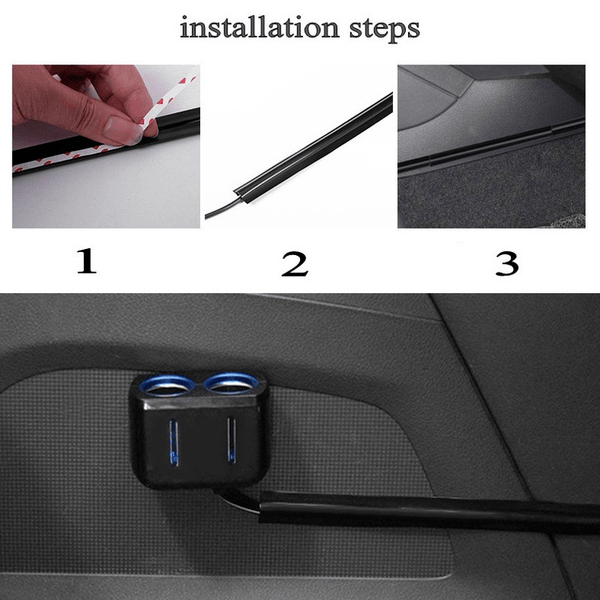 Planet Gates 4pcs Black 4pcs Car Charging Data Cable Arrangement Harness Car Interior Cable Line Sleeve Protector Universal Hidden Wire Cover