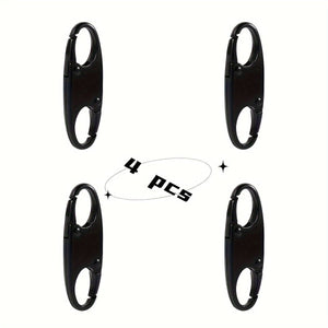 Planet Gates 4pcs Black 4PCS Double Small Carabiner Clips, S-shaped Carabiner, Keychain, Small Alloy Snap Hook Zipper Clip For Fishing/Camping/Outdoor, Zipper Lock, Zipper Pull Replacement, Connectors Zipper Clips, Theft Deterrent