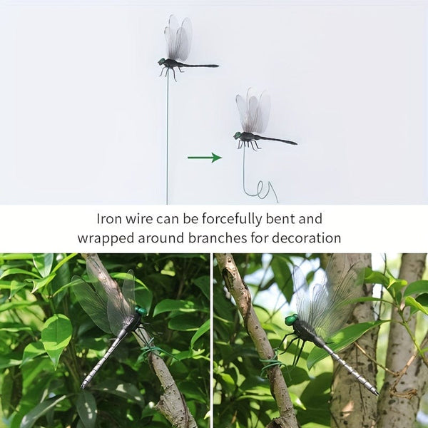 Planet Gates 4pcs / Black 4pcs Dragonfly Garden Stake, Plastic Yard Sign With Stake For Garden Decor, Halloween Decor, Fall Decor, Thanksgiving