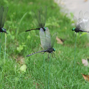 Planet Gates 4pcs / Black 4pcs Dragonfly Garden Stake, Plastic Yard Sign With Stake For Garden Decor, Halloween Decor, Fall Decor, Thanksgiving