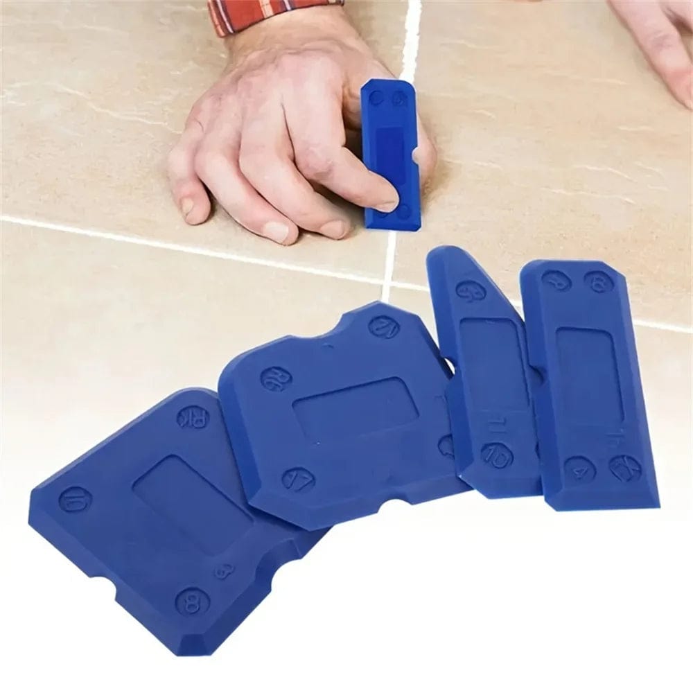 Planet Gates 4PCS Blue 4pcs Silicone Glass Cement Scraper Sealant Grout Remover Tool Home Finishing Caulking Tools Home Cleaning Hand Spatula Tool