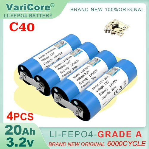 Planet Gates 4pcs C40 20AH 4pcs 3.2V 20Ah battery pack LiFePO4 C40 phosphate Cell for 4S 8s 12V 24V Motorcycle Car motor batteries Modification Grade A
