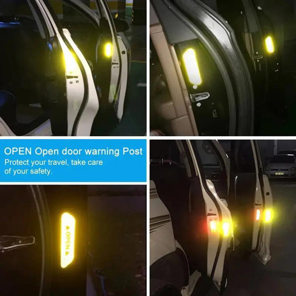 Planet Gates 4pcs Car Door Reflective Warning Stickers Increase Visibility & Safety With Easy-to-Apply Decals
