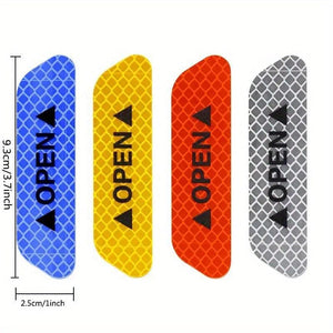 Planet Gates 4pcs Car Door Reflective Warning Stickers Increase Visibility & Safety With Easy-to-Apply Decals