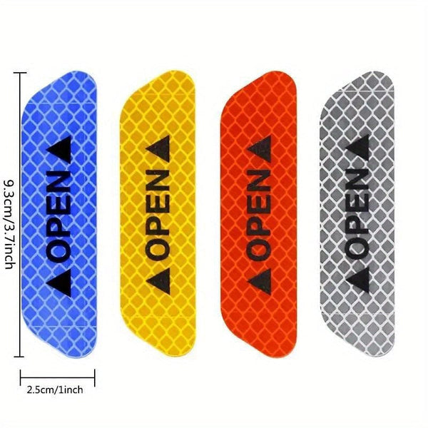 Planet Gates 4pcs Car Door Reflective Warning Stickers Increase Visibility & Safety With Easy-to-Apply Decals