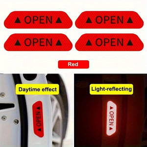 Planet Gates 4pcs Car Door Reflective Warning Stickers Increase Visibility & Safety With Easy-to-Apply Decals