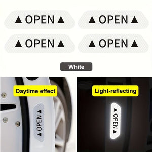 Planet Gates 4pcs Car Door Reflective Warning Stickers Increase Visibility & Safety With Easy-to-Apply Decals