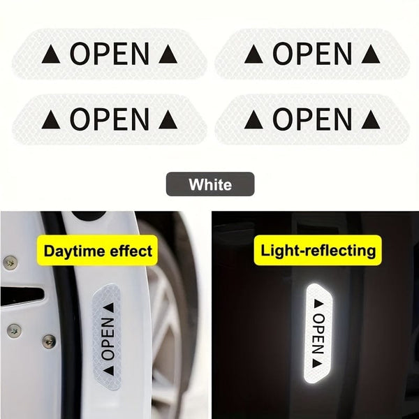 Planet Gates 4pcs Car Door Reflective Warning Stickers Increase Visibility & Safety With Easy-to-Apply Decals