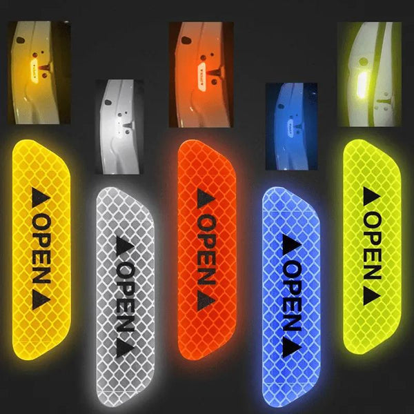 Planet Gates 4pcs Car Door Reflective Warning Stickers Increase Visibility & Safety With Easy-to-Apply Decals
