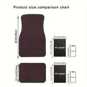 Planet Gates 4pcs Car Floor Mats Universal Waterproof Front Rear Full Set Auto Rugs Leather Car Carpet Accessories Interior