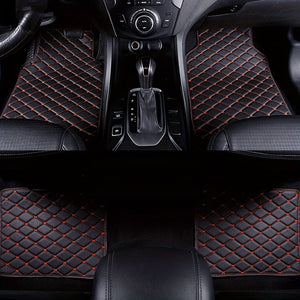 Planet Gates 4pcs Car Floor Mats Universal Waterproof Front Rear Full Set Auto Rugs Leather Car Carpet Accessories Interior