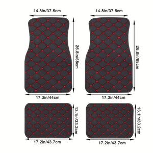 Planet Gates 4pcs Car Floor Mats Universal Waterproof Front Rear Full Set Auto Rugs Leather Car Carpet Accessories Interior