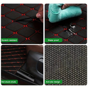 Planet Gates 4pcs Car Floor Mats Universal Waterproof Front Rear Full Set Auto Rugs Leather Car Carpet Accessories Interior