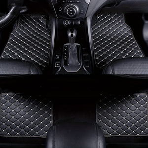 Planet Gates 4pcs Car Floor Mats Universal Waterproof Front Rear Full Set Auto Rugs Leather Car Carpet Accessories Interior