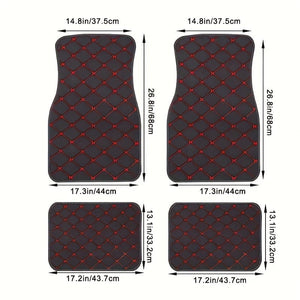 Planet Gates 4pcs Car Floor Mats, Universal Waterproof Front & Rear Seats Floor Mats Full Set, PU Leather Car Floor Mats, Car Interior Accessories