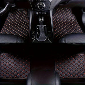 Planet Gates 4pcs Car Floor Mats, Universal Waterproof Front & Rear Seats Floor Mats Full Set, PU Leather Car Floor Mats, Car Interior Accessories