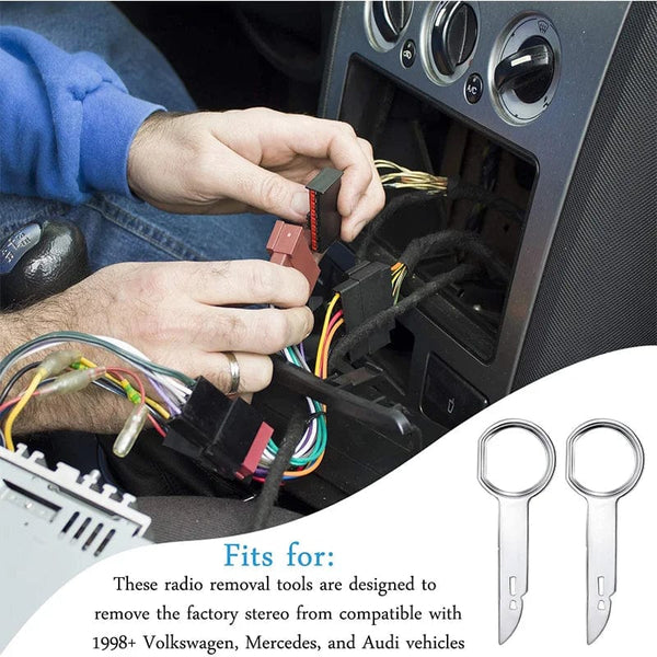 Planet Gates 4pcs Car Radio Removal Tool Stereo Key Useful Radio Stereo Release Removal Install Tool Car Repair Tool Accessories Removal Tool