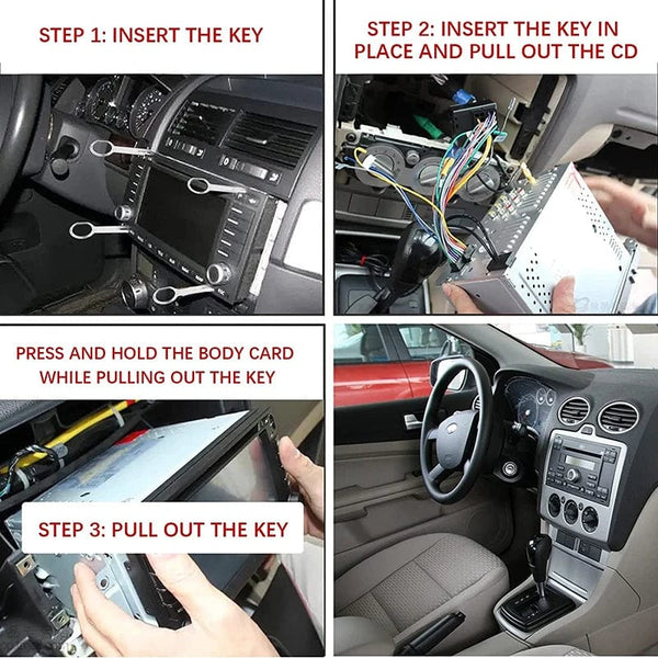 Planet Gates 4pcs Car Radio Removal Tool Stereo Key Useful Radio Stereo Release Removal Install Tool Car Repair Tool Accessories Removal Tool