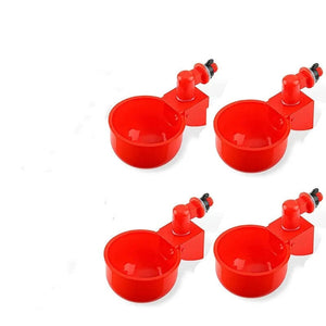 Planet Gates 4pcs Chicken Drinking Cup Automatic Drinker Chicken Feeder Plastic Poultry Waterer Drinking Water Feeder for Chicks Duck Goose Quail