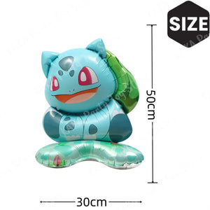 Planet Gates 4PCS / CHINA 4Pcs Standing Pokemon Balloon Cartoon Pikachu Squirtle Bulbasaur figure Foil Ballon Decoration Supplies Kids Birthday Party Gift