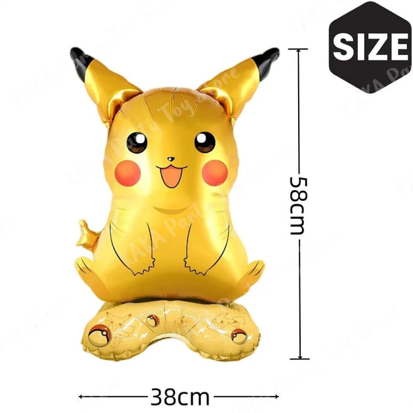 Planet Gates 4PCS / CHINA 4Pcs Standing Pokemon Balloon Cartoon Pikachu Squirtle Bulbasaur figure Foil Ballon Decoration Supplies Kids Birthday Party Gift