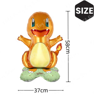 Planet Gates 4PCS / CHINA 4Pcs Standing Pokemon Balloon Cartoon Pikachu Squirtle Bulbasaur figure Foil Ballon Decoration Supplies Kids Birthday Party Gift
