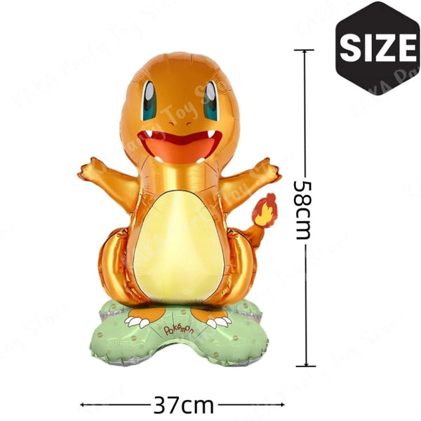 Planet Gates 4PCS / CHINA 4Pcs Standing Pokemon Balloon Cartoon Pikachu Squirtle Bulbasaur figure Foil Ballon Decoration Supplies Kids Birthday Party Gift