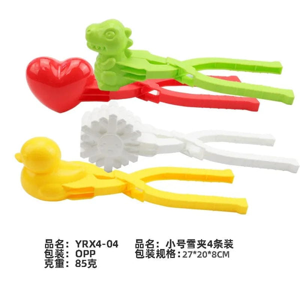 Planet Gates 4pcs Cute Bear Duck Snowball Clip Snow Clay Ball Maker Creative Snowballs Mold Snow Shovel for Kids Outdoor Sports Snow Toys