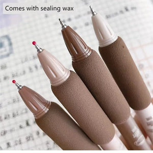 Planet Gates 4pcs Cute Kawaii Coffee Soft Bread Gel Pen Set 0.5mm Black Color Ink For Writing Office School Stationery Supplies
