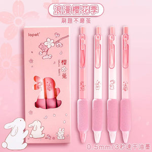 Planet Gates 4pcs Cute Kawaii Coffee Soft Bread Gel Pen Set 0.5mm Black Color Ink For Writing Office School Stationery Supplies