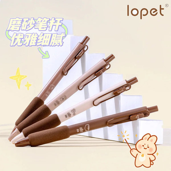 Planet Gates 4pcs Cute Kawaii Coffee Soft Bread Gel Pen Set 0.5mm Black Color Ink For Writing Office School Stationery Supplies
