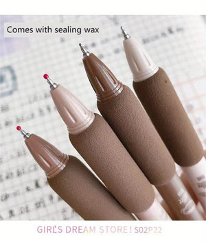 Planet Gates 4pcs Cute Kawaii Coffee Soft Bread Gel Pen Set 0.5mm Black Color Ink For Writing Office School Stationery Supplies